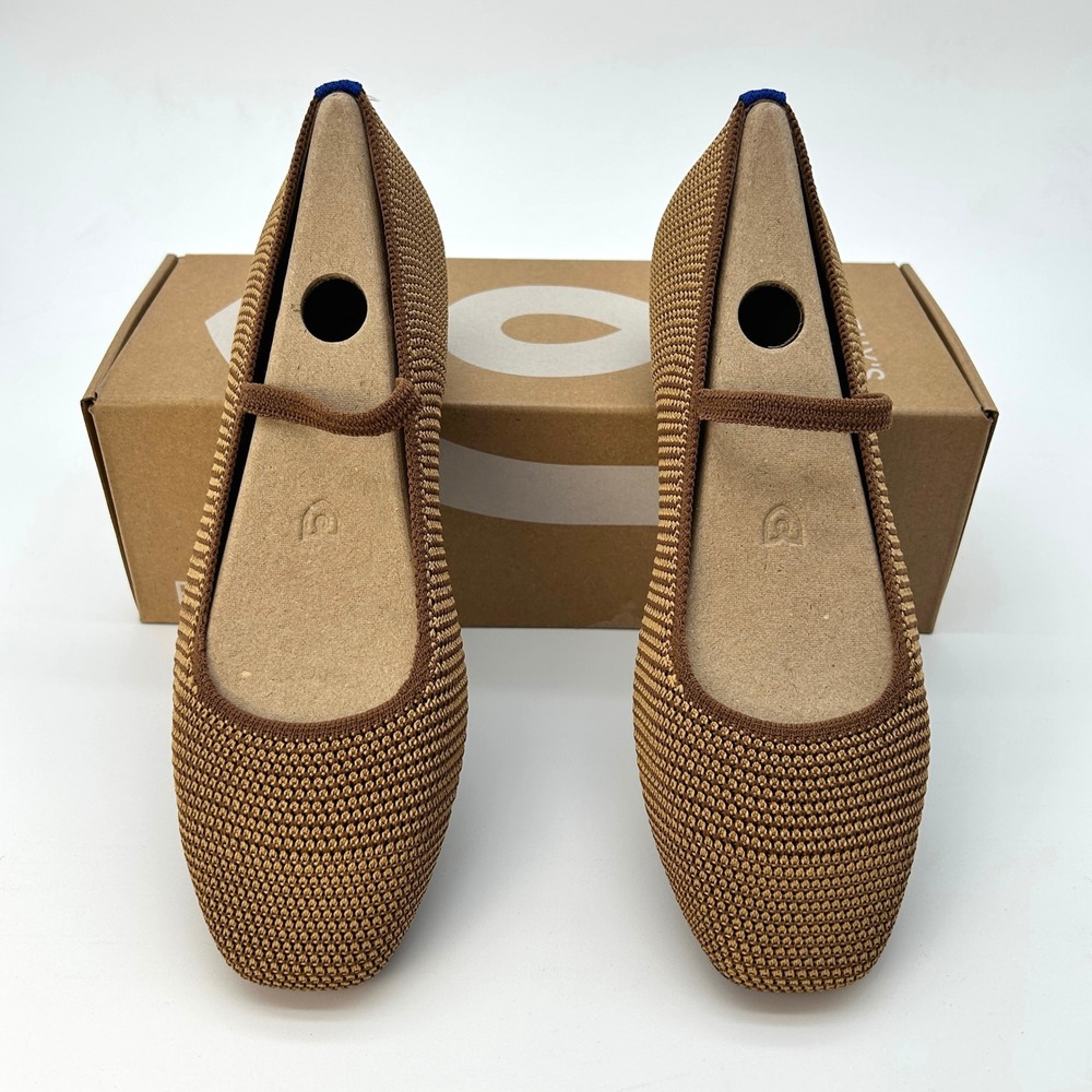 Rothy's The Max Square Mary Jane Womens Size 8 Brown Tan Sustainable Knit NEW - Picture 3 of 7